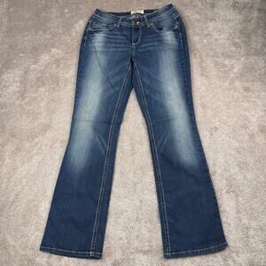 Lei Bridget Curvy Bootcut Jeans Size 9 Western Cowgirl Boho Dark Wash